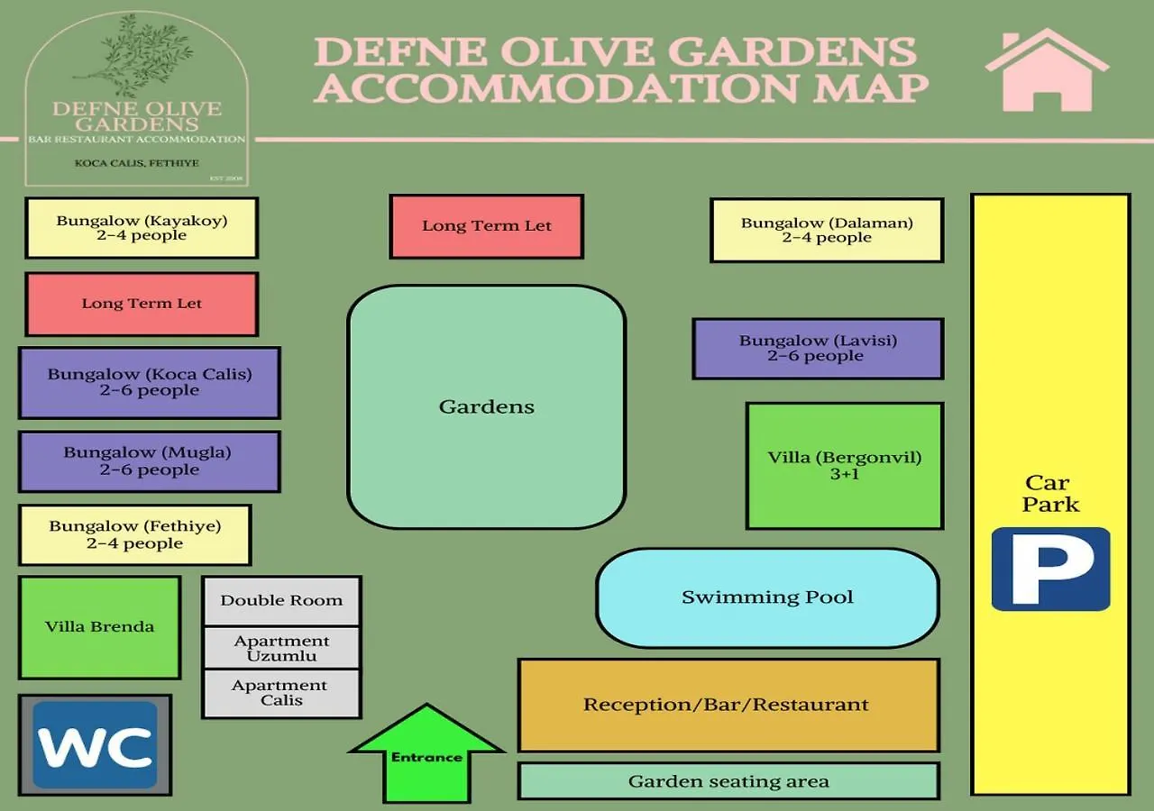 Tatil Evi Defne Olive Gardens, Koca Calis, Fethiye - Previously Defne Pansiyon Türkiye
